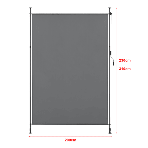 Estore exterior Cimarra em poliƩster 200 x 270 x 310 cm cinzento escuro pro.tec Estore exterior Cimarra em poliƩster 200 x 270 x 310 cm cinzento escuro pro.tec