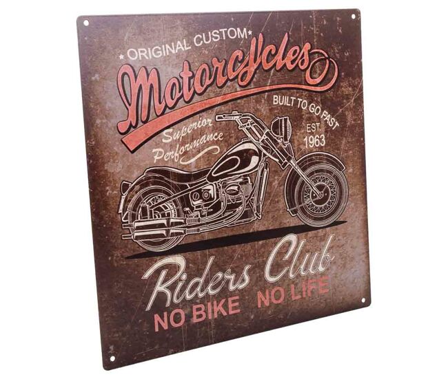 Placa de pared de metal marrón 30x0,6x30