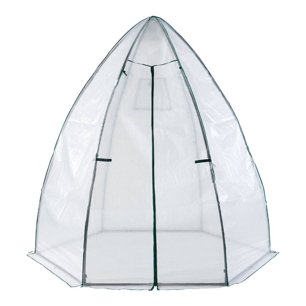Invernadero de lámina exterior hunze con cremallera acero y cubierta pe 200xø240cm - blanco [en.casa]