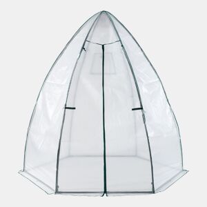 Estufa exterior de alumínio Hunze com grelha de aço e cobertura PE 200xØ240cm - Branco en.casa