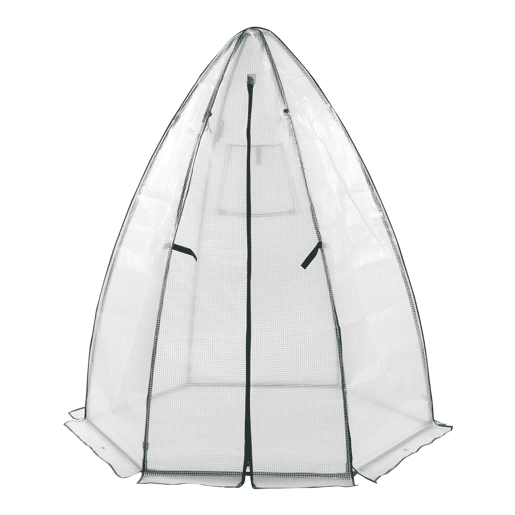 Estufa exterior de alumínio Hunze com grelha de aço e cobertura PE 183 x Ø 160 cm - Branco en.casa