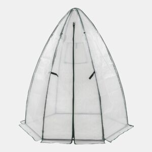 Estufa exterior de alumínio Hunze com grelha de aço e cobertura PE 183 x Ø 160 cm - Branco en.casa