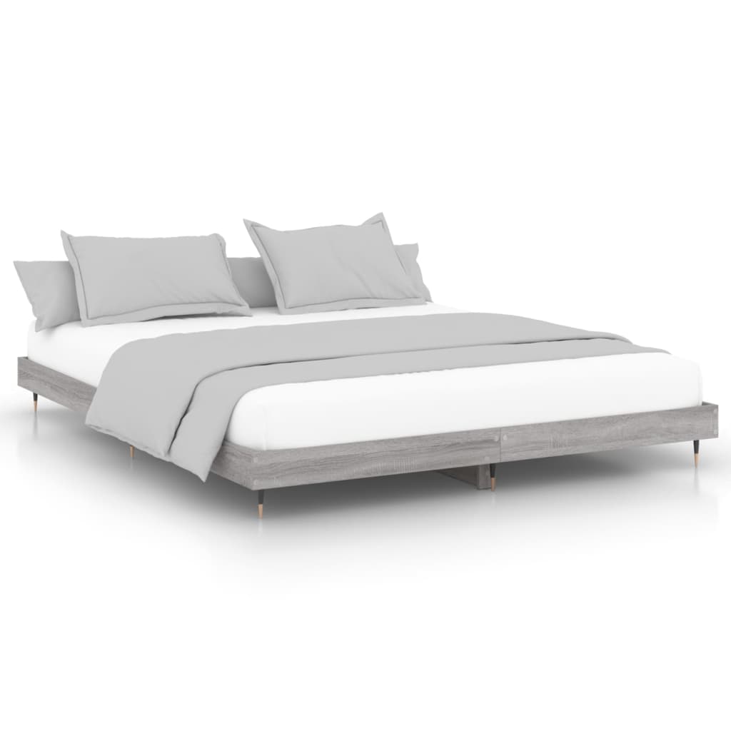 Estructura de cama madera contrachapada gris sonoma 120x200 cm