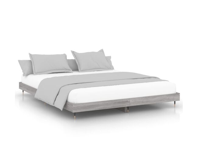 Estructura de cama madera contrachapada gris sonoma 120x200 cm
