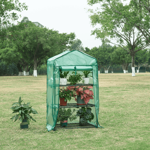 Estufa de chapa Chaam com porta de aço e PE 125x69x49cm - Verde en.casa