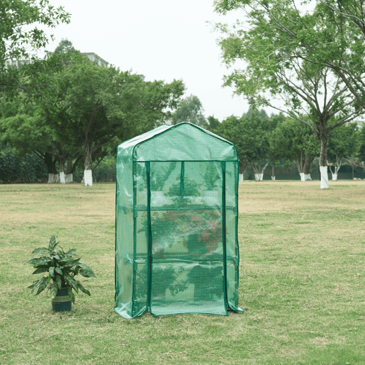 Estufa de chapa Chaam com porta de aço e PE 125x69x49cm - Verde en.casa