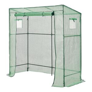 Estufa de jardim Vlaardingen PE aço 198 x 78 x 200 cm Verde en.casa