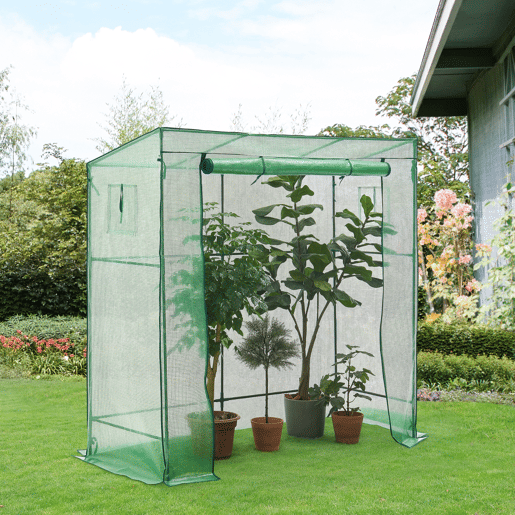 Estufa de jardim Vlaardingen PE aço 198 x 78 x 200 cm Verde en.casa