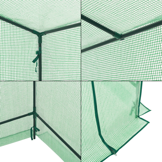Estufa de jardim Vlaardingen PE aço 198 x 78 x 200 cm Verde en.casa