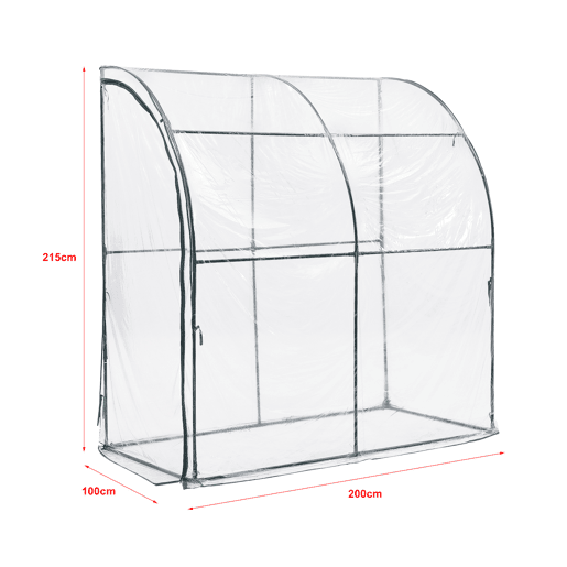 Estufa de jardim Juta aço PVC 100x200x215 cm transparente en.casa
