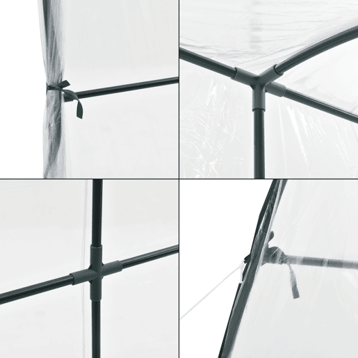 Estufa de jardim Juta aço PVC 100x200x215 cm transparente en.casa