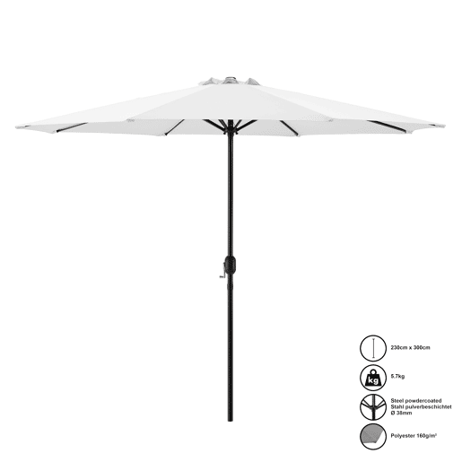 Guarda-sol Sonn com pega poliésteraço 300 x 230 cm Branco casa.pro