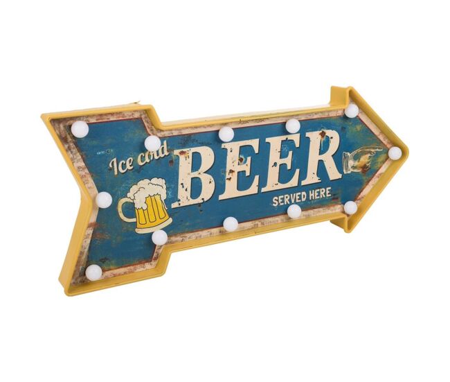 Placa luminosa de pared de plastico azul 65x27,5x10,5