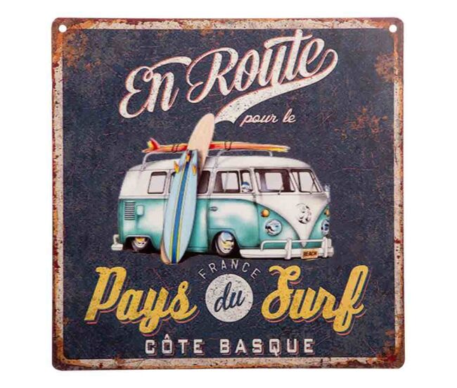 Placa de pared de metal azul 30x0,6x30