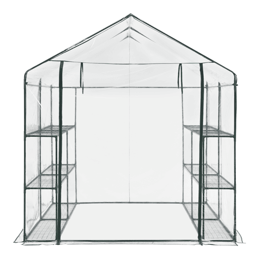Estufa de jardim Grünau aço PVC 200x200x220 cm transparente en.casa