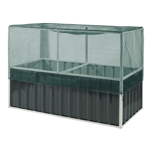 Huerta urbana alta Alblasserdam com rede de aço 174x90x118cm - Antracite en.casa
