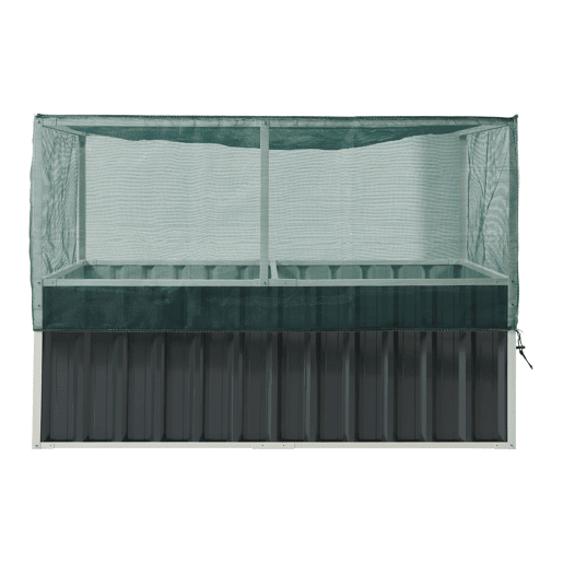 Huerta urbana alta Alblasserdam com rede de aço 174x90x118cm - Antracite en.casa