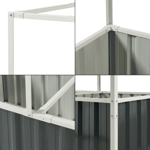 Huerta urbana alta Alblasserdam com rede de aço 174x90x118cm - Antracite en.casa