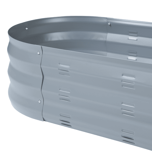Huerta urbana alta Alfedena oval em aço 129x50x25cm - Antracite casa.pro