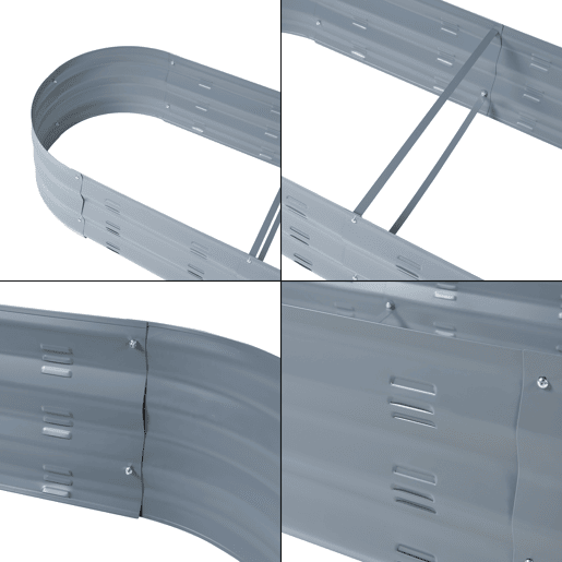 Huerta urbana alta Alfedena oval em aço 129x50x25cm - Antracite casa.pro