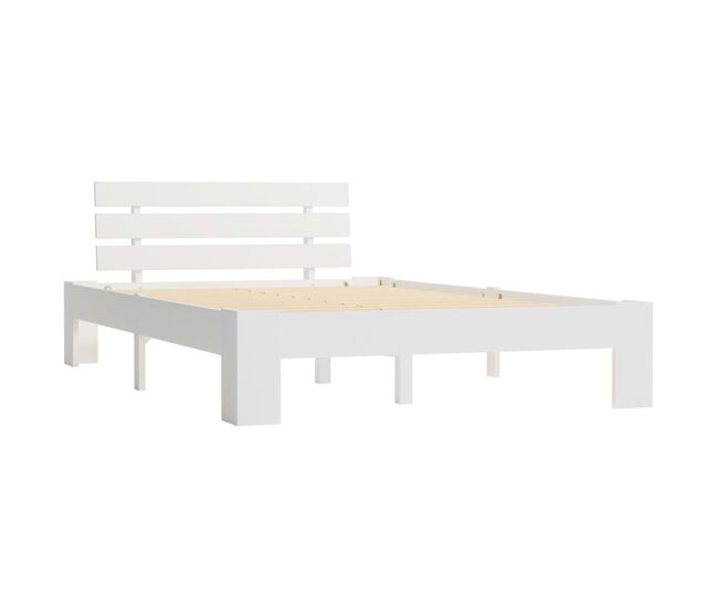 Estructura de cama de madera maciza de pino blanco 140x200 cm