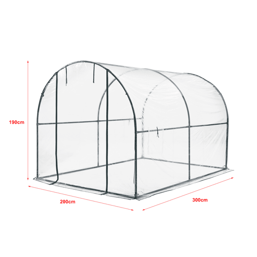 Estufa túnel de jardim Grünwald aço PVC 200x300x190 cm en.casa