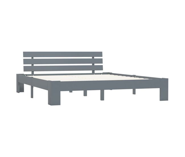 Estructura de cama de madera maciza de pino gris 180x200 cm