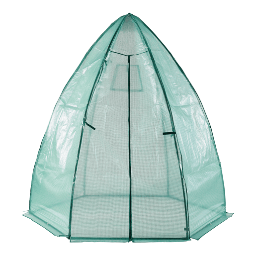 Estufa de chapa para exterior Hunze com estante de aço e cobertura PE 200xØ240cm - Verde en.casa