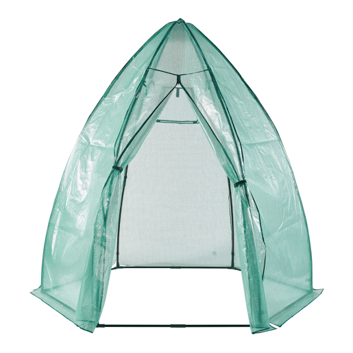 Estufa de chapa para exterior Hunze com estante de aço e cobertura PE 200xØ240cm - Verde en.casa