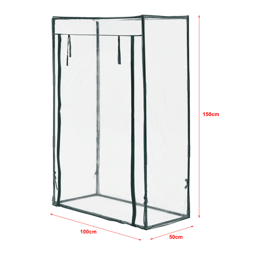Estufa de jardim Terzigno PVC aço 100x50x150 cm transparente en.casa
