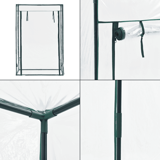 Estufa de jardim Terzigno PVC aço 100x50x150 cm transparente en.casa