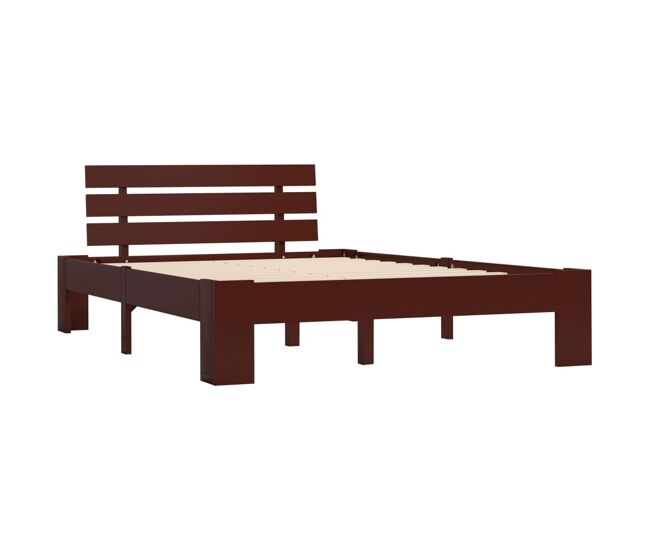 Estructura de cama madera maciza pino marrón oscuro 120x200 cm