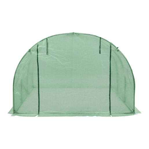 Estufa túnel de jardim Dornbirn aço PE 300x300x200 cm verde en.casa