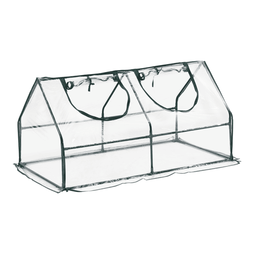 Estufa de jardim Laubach aço PVC 120 x 60 x 60 cm en.casa