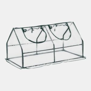 Estufa de jardim Laubach aço PVC 120 x 60 x 60 cm en.casa