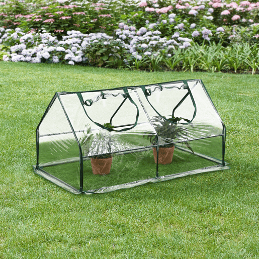 Estufa de jardim Laubach aço PVC 120 x 60 x 60 cm en.casa
