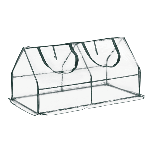 Estufa de jardim Laubach aço PVC 120 x 60 x 60 cm en.casa