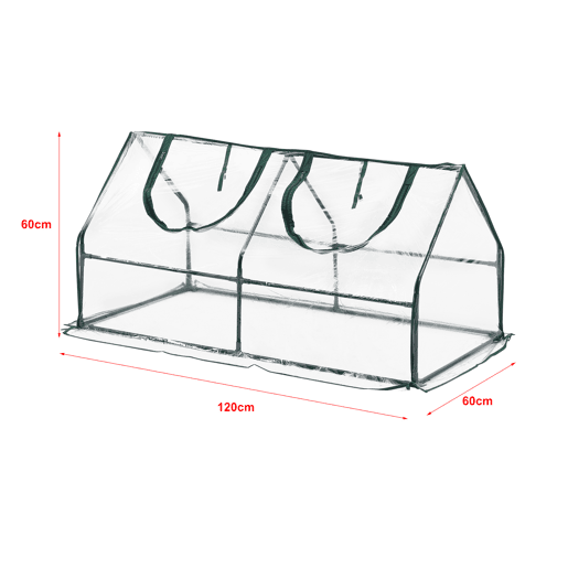 Estufa de jardim Laubach aço PVC 120 x 60 x 60 cm en.casa