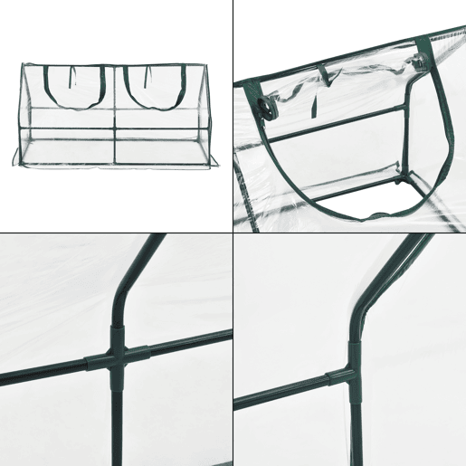 Estufa de jardim Laubach aço PVC 120 x 60 x 60 cm en.casa