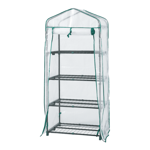 Estufa de chapa Chaam com porta de aço e PE 158x69x49cm - Branco en.casa