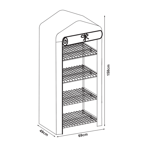 Estufa de chapa Chaam com porta de aço e PE 158x69x49cm - Branco en.casa