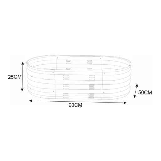 Huerta urbana Alfedena oval aço 90x50x25cm - Antracite casa.pro