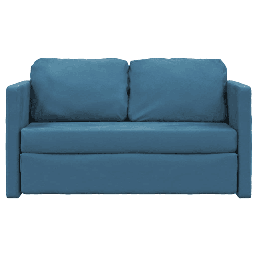 vidaXL Sofá-cama sem pés 122x204x55 cm veludo azul