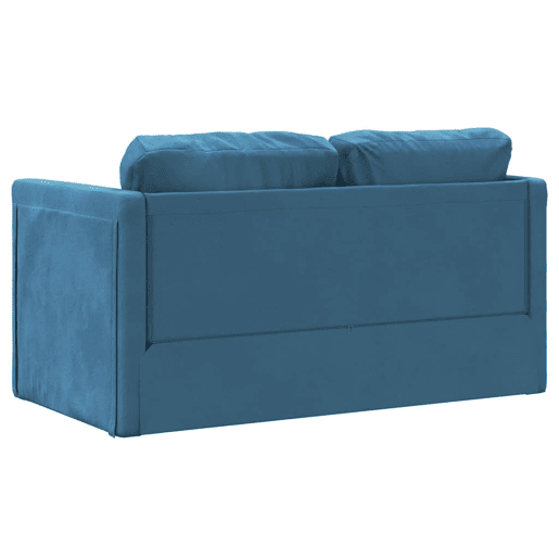 vidaXL Sofá-cama sem pés 122x204x55 cm veludo azul