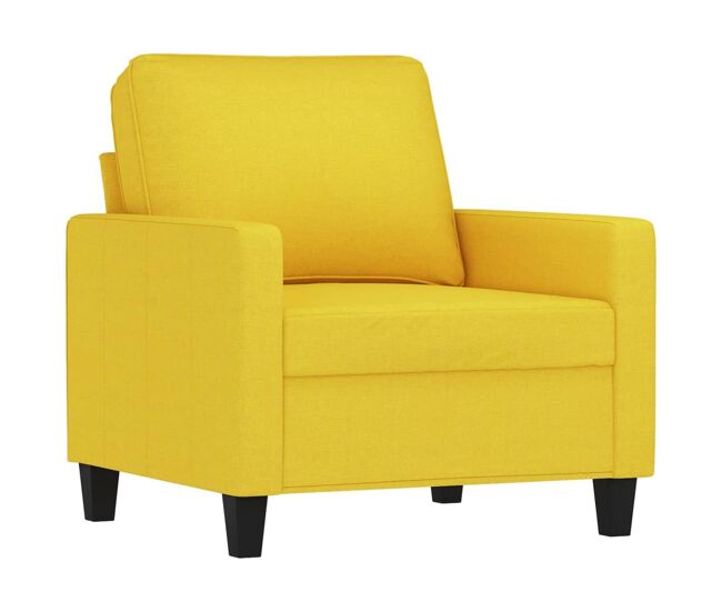 Vidaxl sillón de tela amarillo claro 60 cm