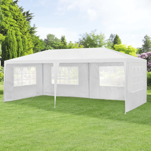 Tenda pavilhão de jardim Wedau metal 600 x 300 x 255 cm branco casa.pro