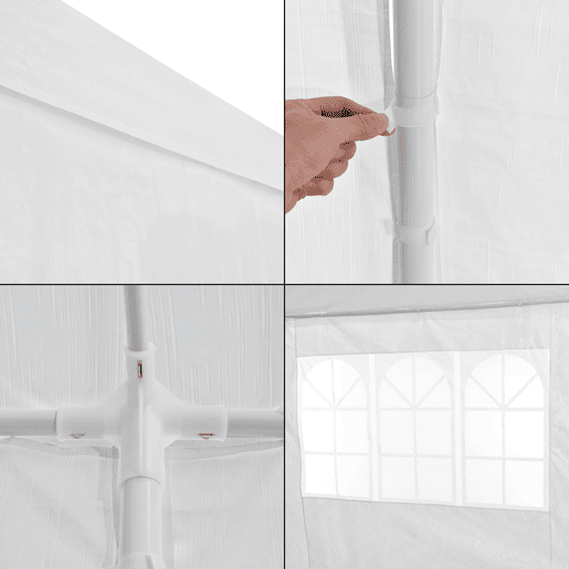 Tenda pavilhão de jardim Wedau metal 600 x 300 x 255 cm branco casa.pro