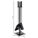 Set 4 herramientas de metal para la chimenea de metal Set 4 herramientas de metal para la chimenea de metal Negro