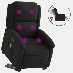 vidaXL Poltrona elétrica elevatória massagens tecido preto