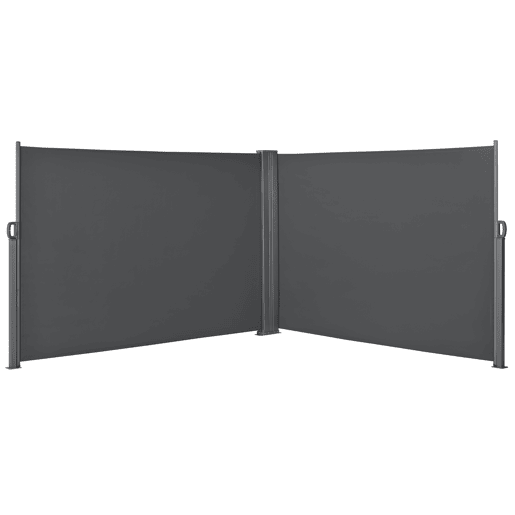 Toldo duplo lateral Alcazaba - exterior - aço e poliéster - cinzento - 180 x (2x 300) cm pro.tec